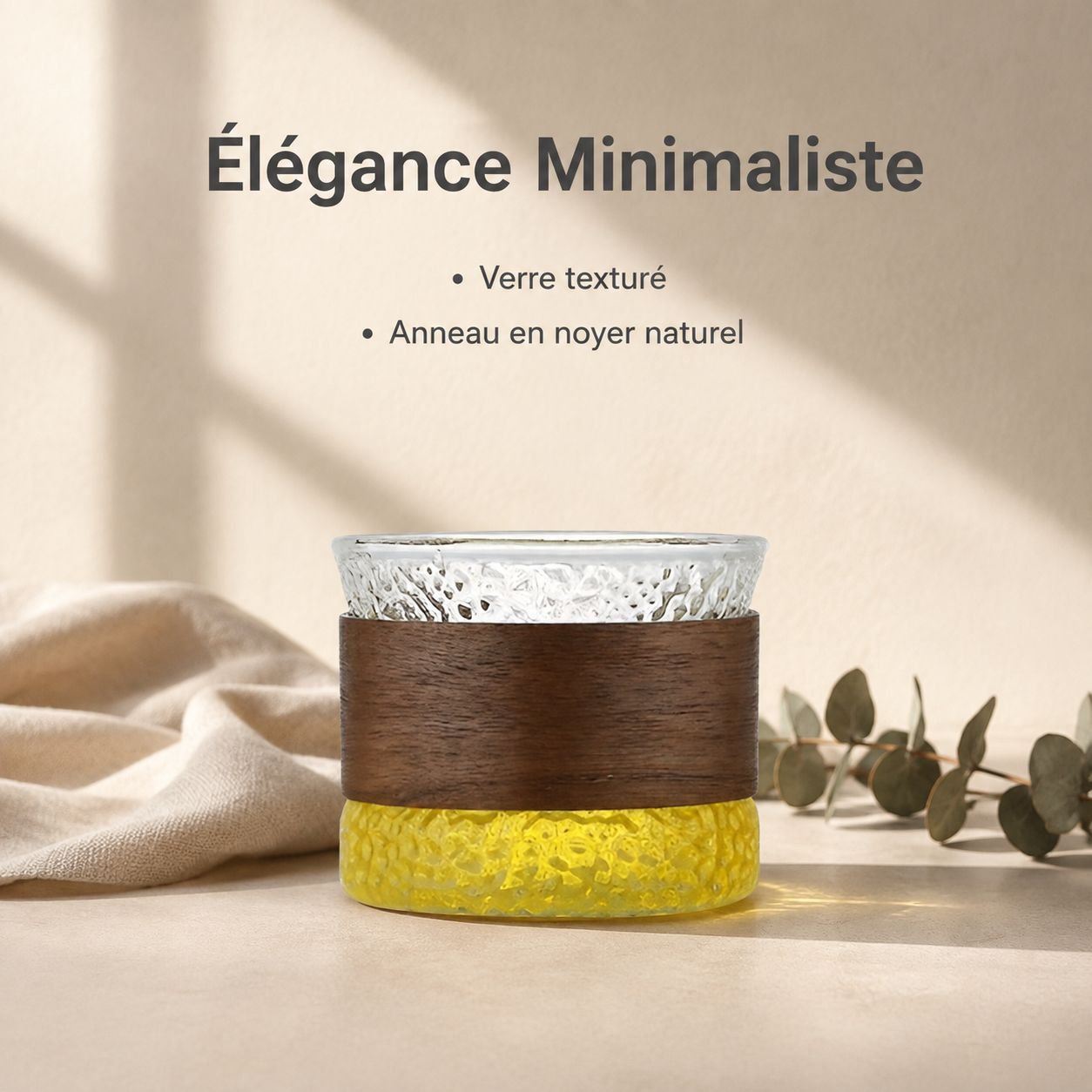 Tasse à thé en verre borosilicate martelé