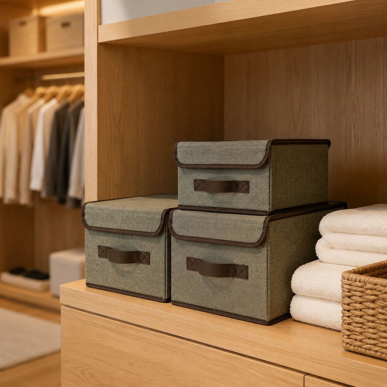 Large capacity storage box for wardrobe