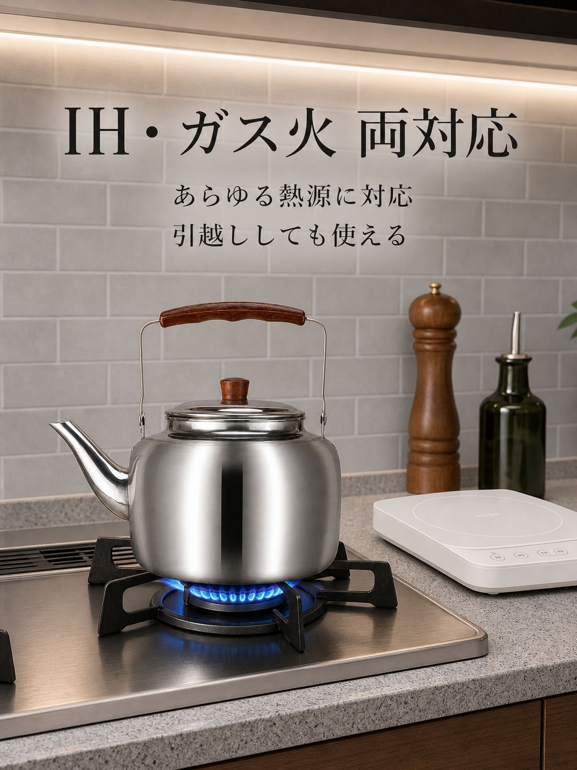 ステンレス製笛吹きケトル