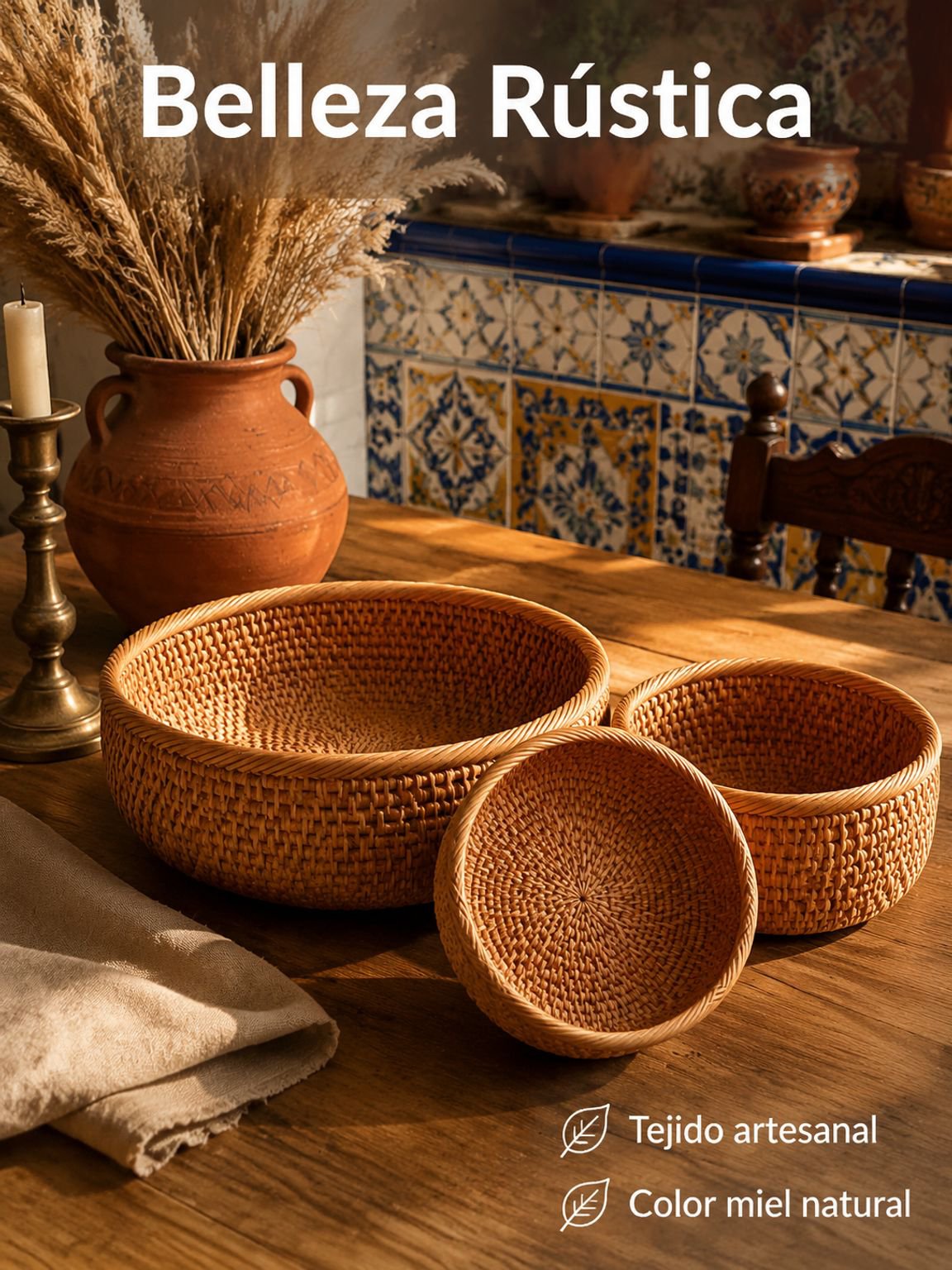 Canasta de frutas con enredaderas de otoño