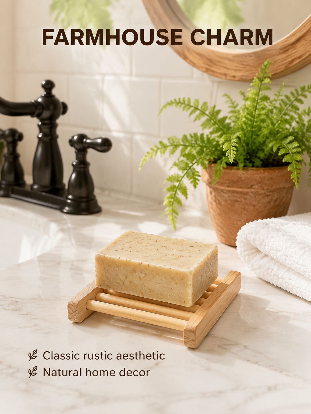 Wooden soap rack for bathroom storage