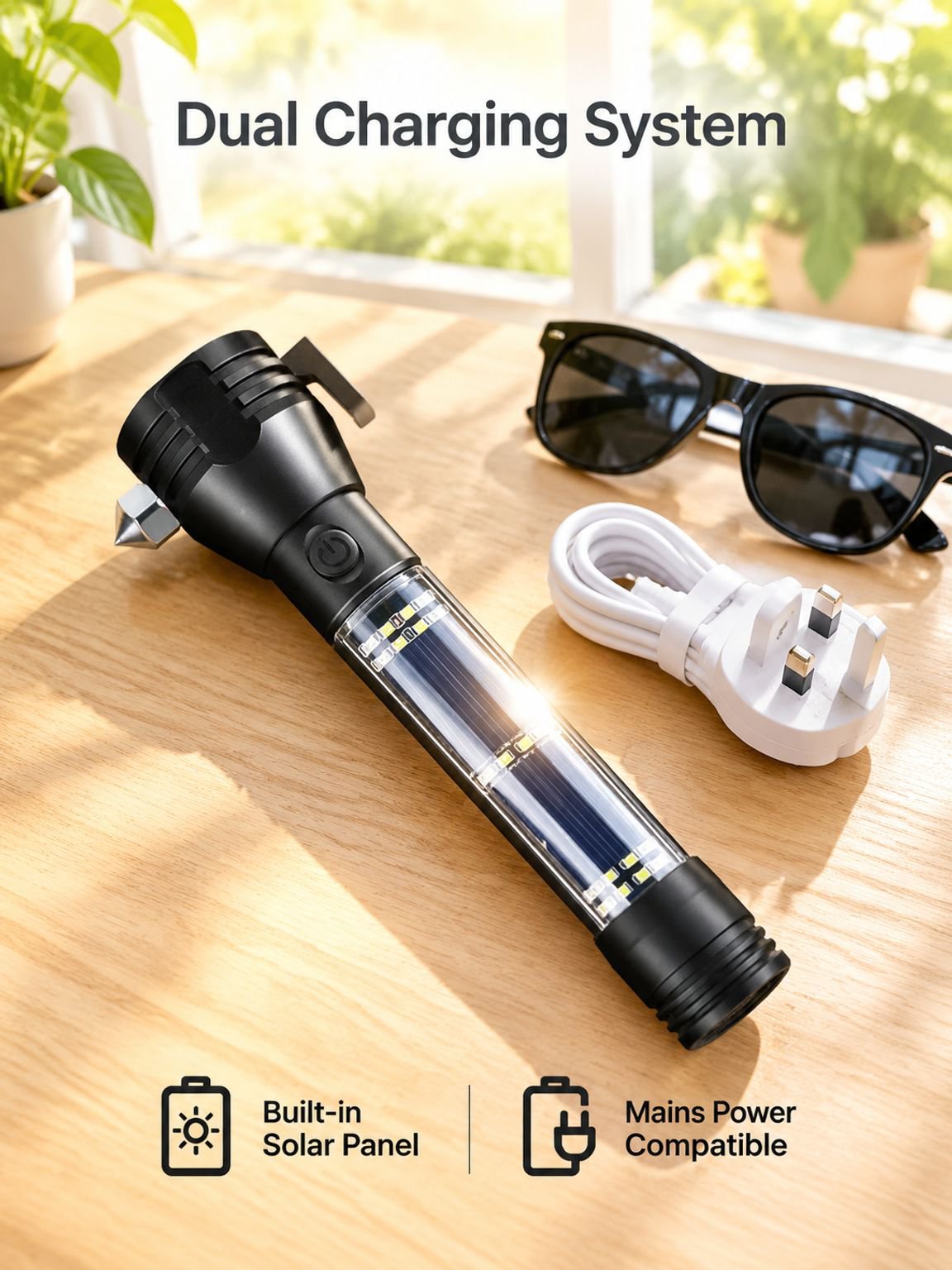 Outdoor emergency high-intensity flashlight