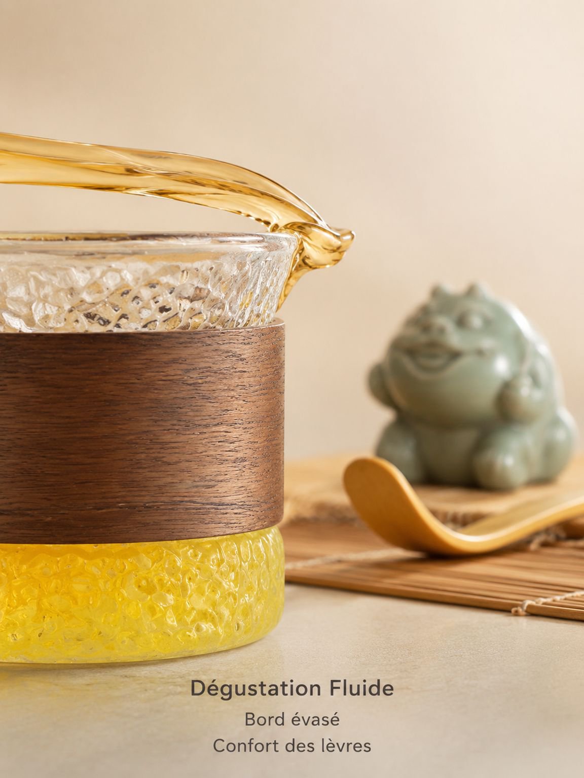 Tasse à thé en verre borosilicate martelé