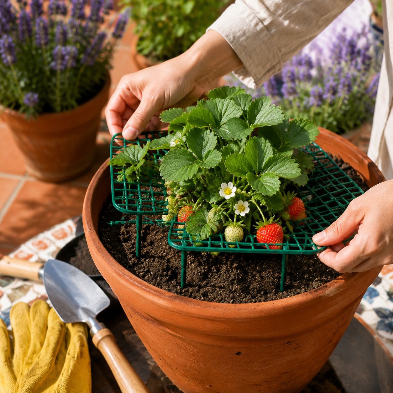 Soporte de cultivo para fresas de material PP para balcón