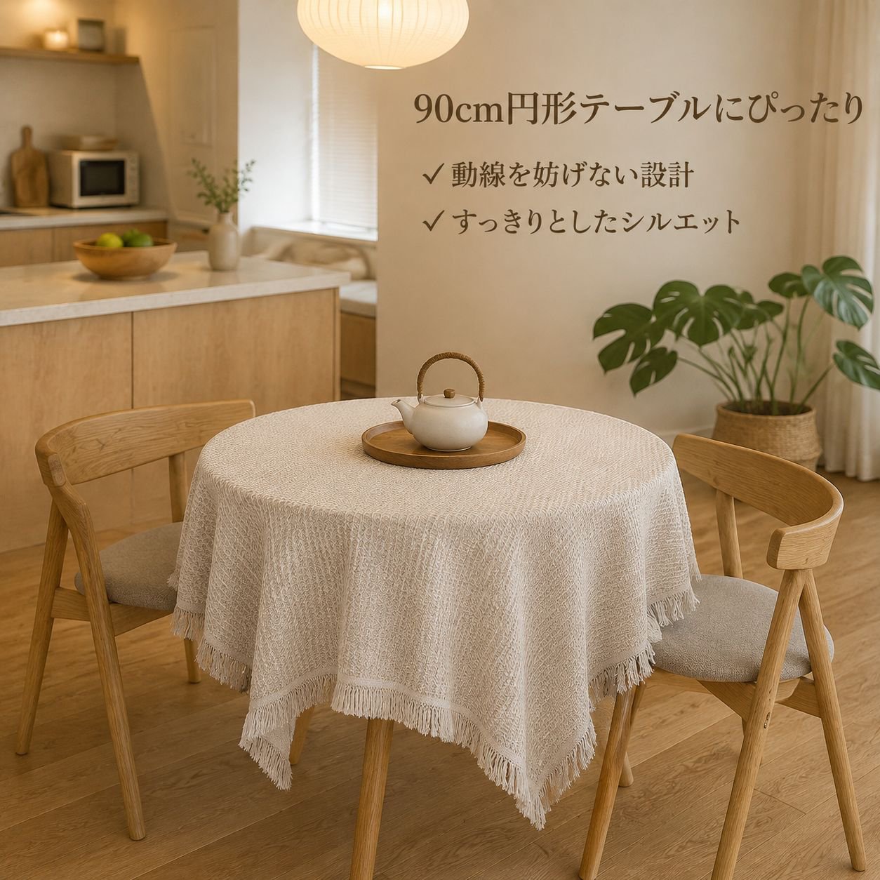 北欧INSクリーム風ダイニングテーブルクロス