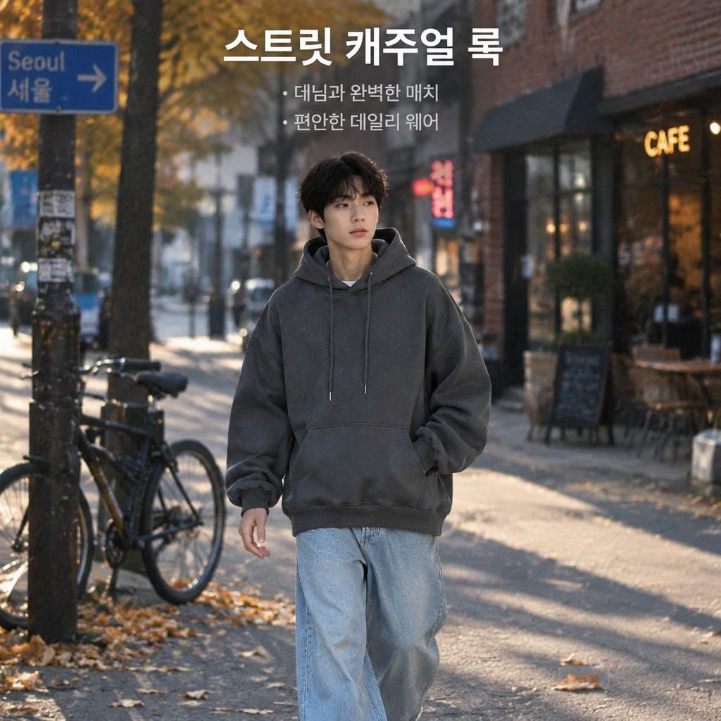 학생용 후드티 캐주얼 코디