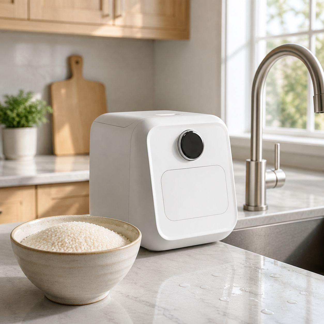 Contenedor de granos automático para cocina