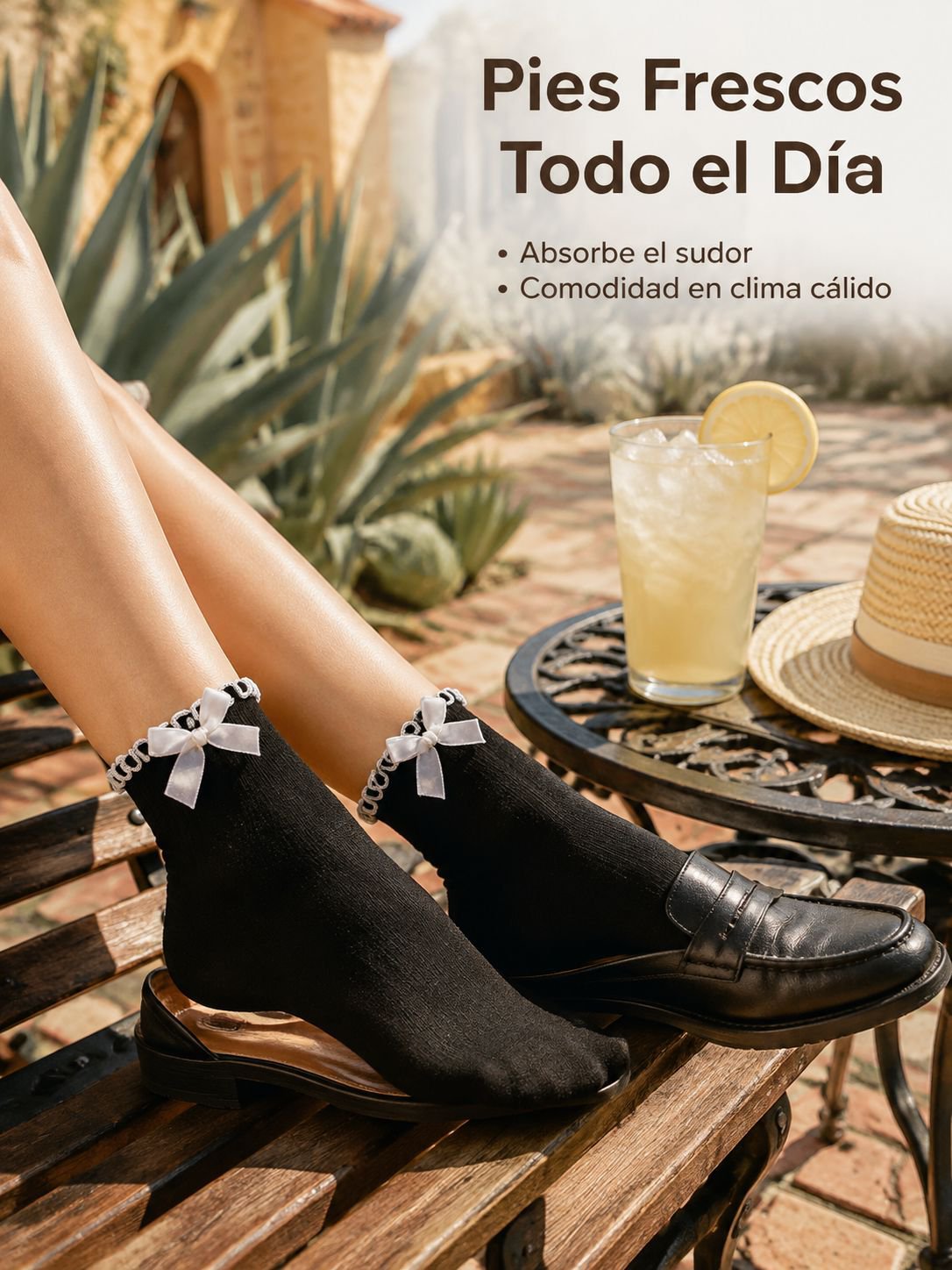 Calcetas finas de verano para mujer con volantes y moño, perfectas para zapatos tipo mocasín