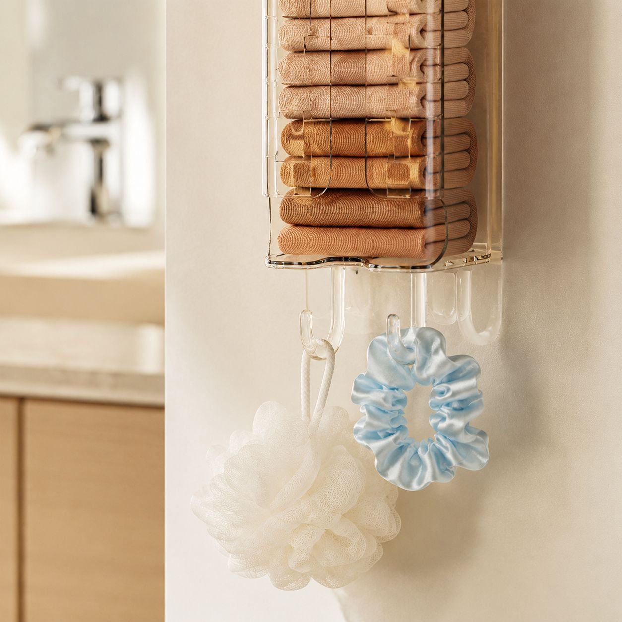 Thickened No-Drill Wall-Mounted Underwear Storage Box for Household