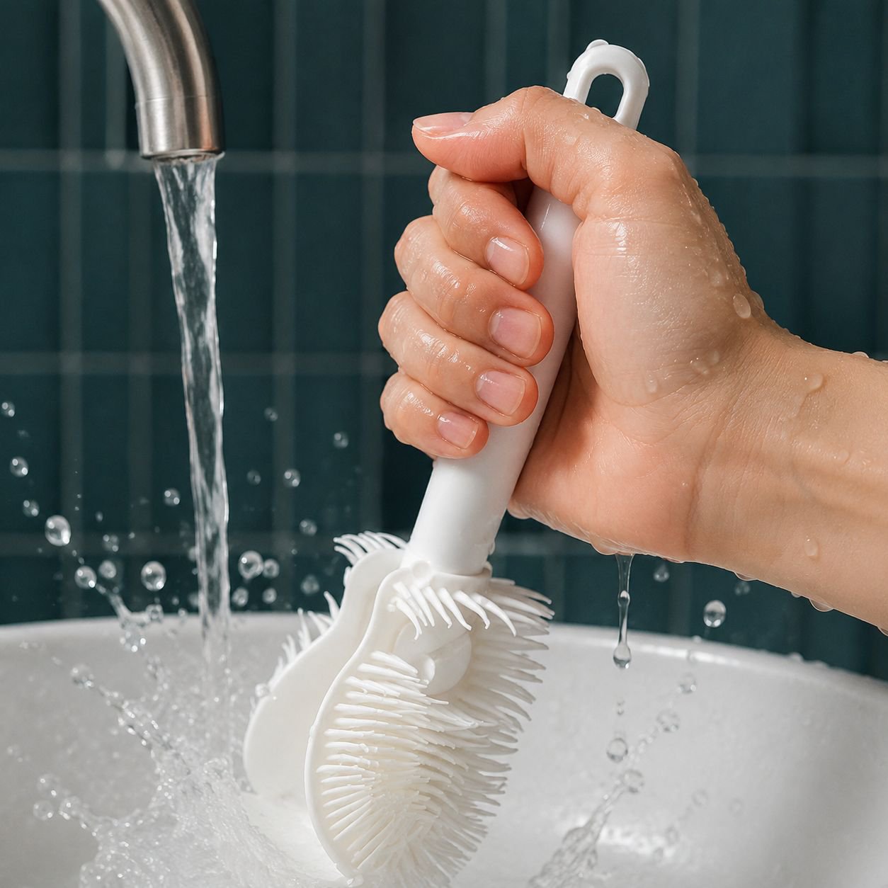 Durable Bristles on Multi-Functional Cleaning Brush