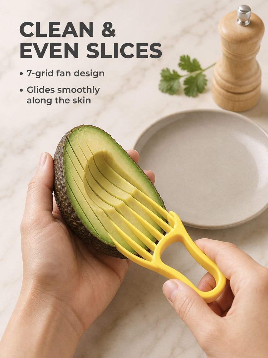Kitchen gadget for preparing avocados quickly