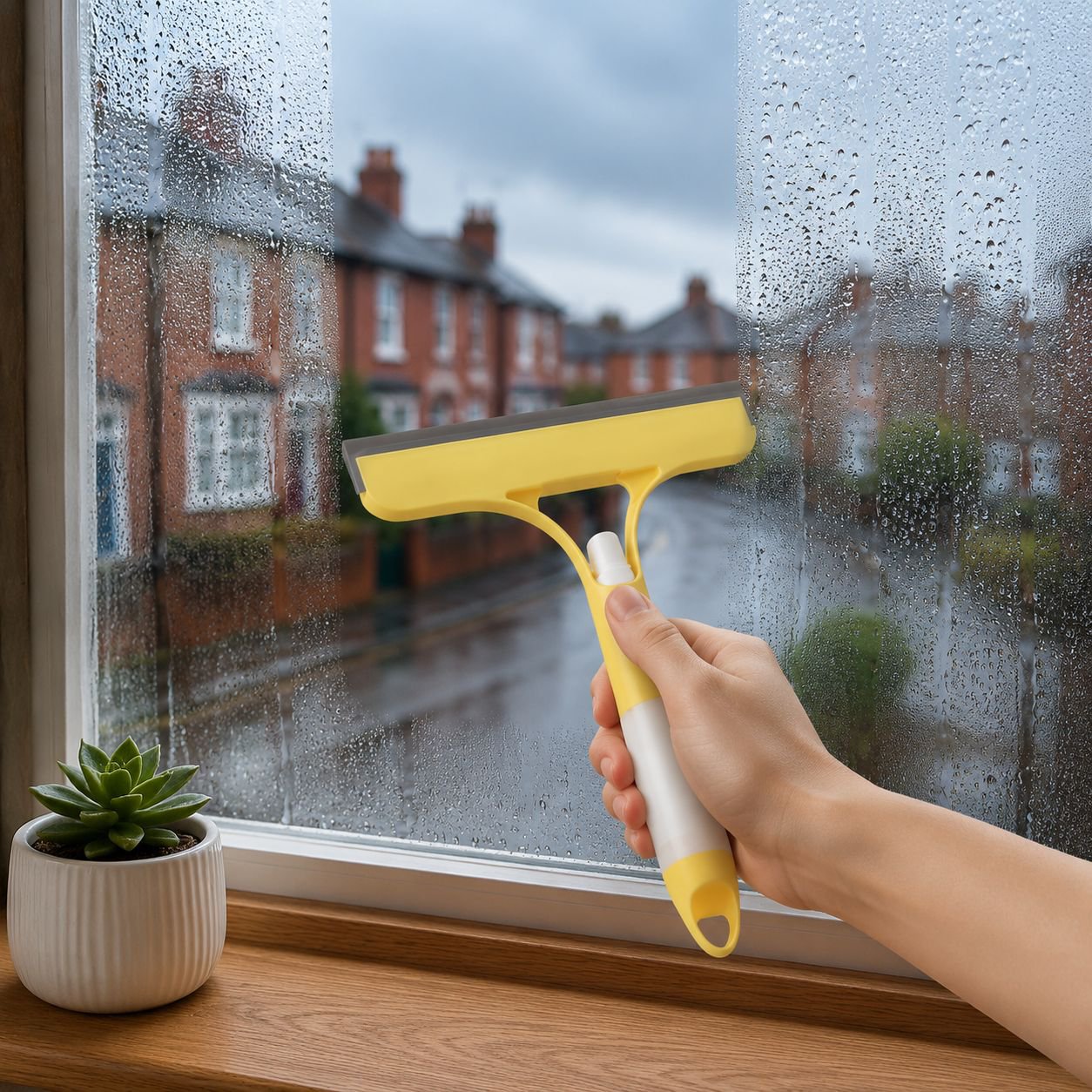 Household Multifunctional Glass Cleaner with Integrated Spray