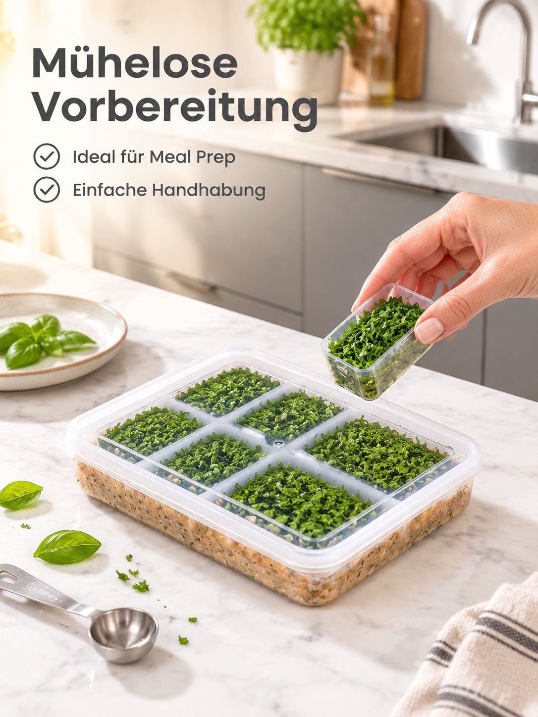 Multifunktionale Gefrier-Aufbewahrungsbox mit abnehmbaren Fächern, speziell für den Kühlschrank