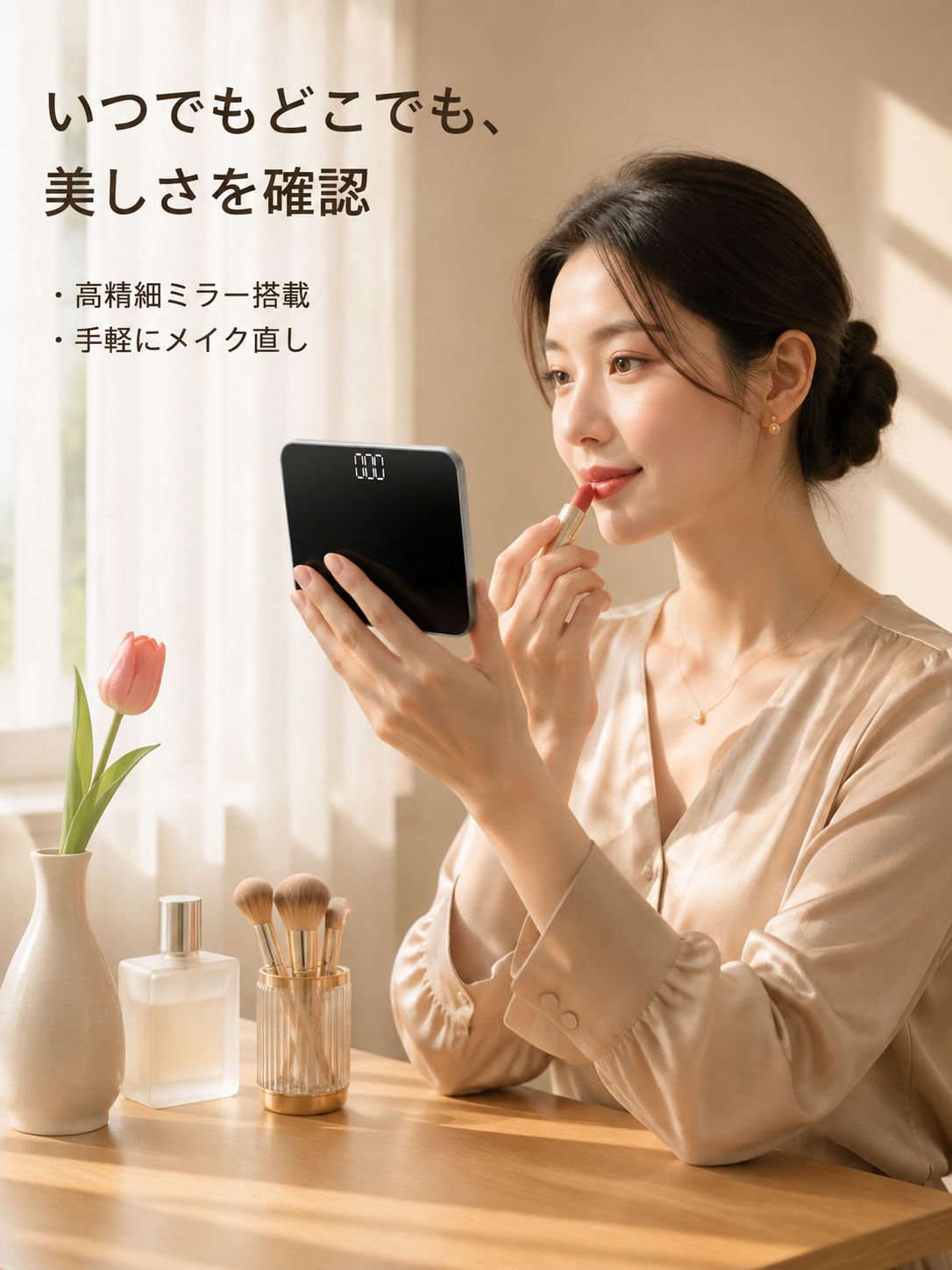 携帯用ミラー付きスケール