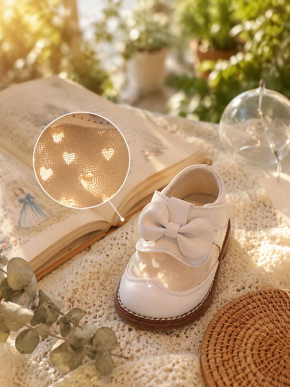 Zapatos de suela blanda y transpirables para bebé estilo princesa