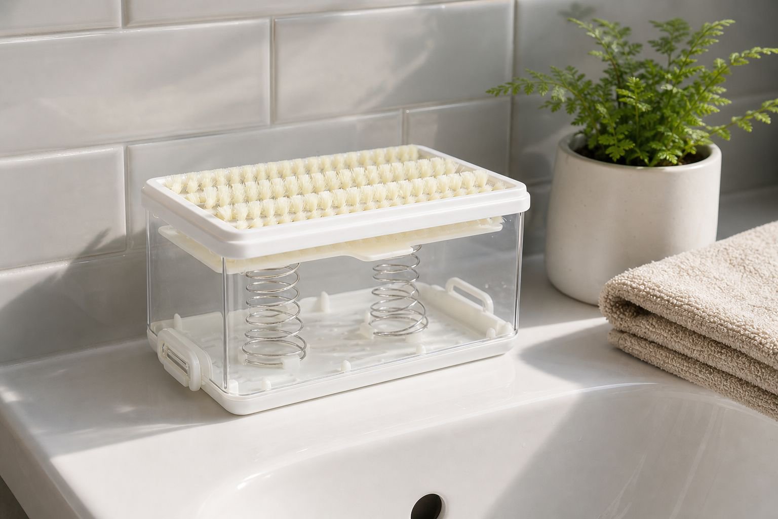 No-hand-wash Soap Foaming Box with Brush, Convenient Storage Case