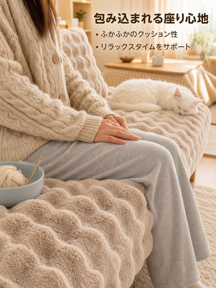 ウサギ毛ソファカバー