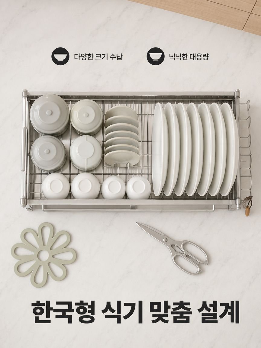 304 스테인리스 주방 식기 그릇 정리 선반