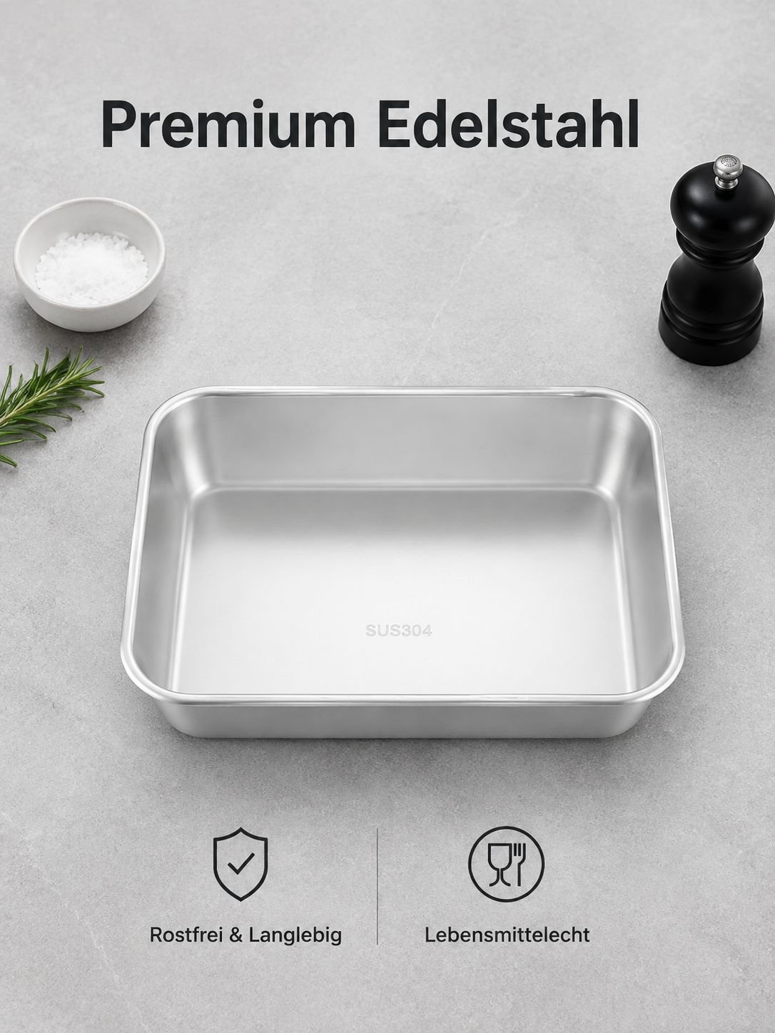Edelstahl-Backblech Grilltablett Brottablett