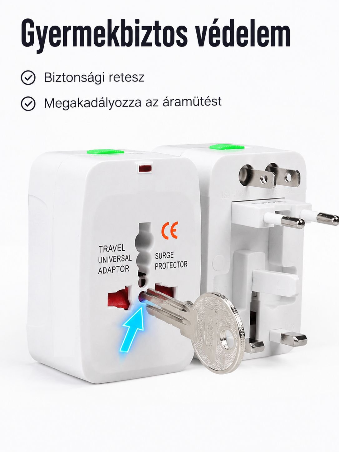 Konvertáló adapter nemzetközi csatlakozókhoz