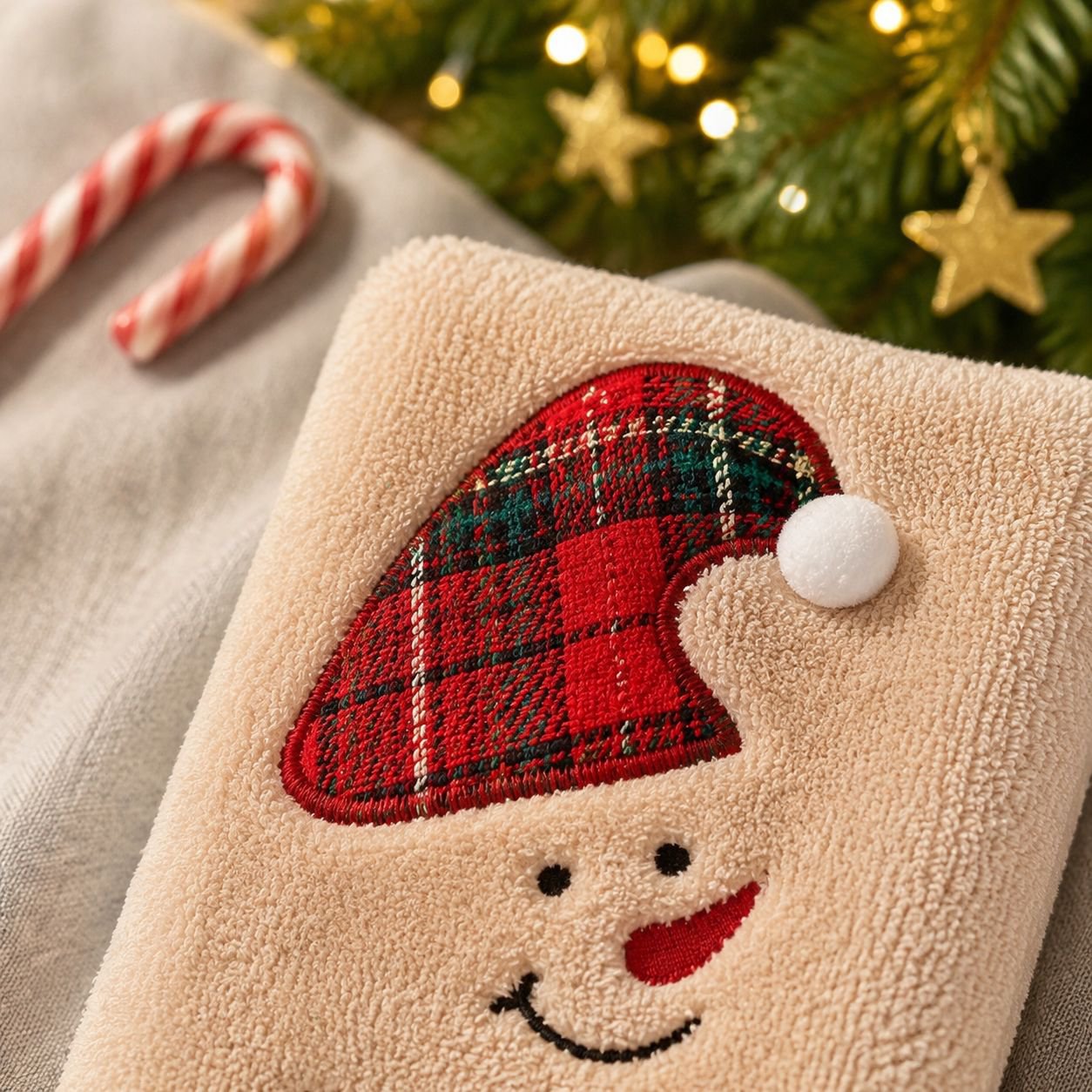 Elegant Christmas decor towel for holiday season