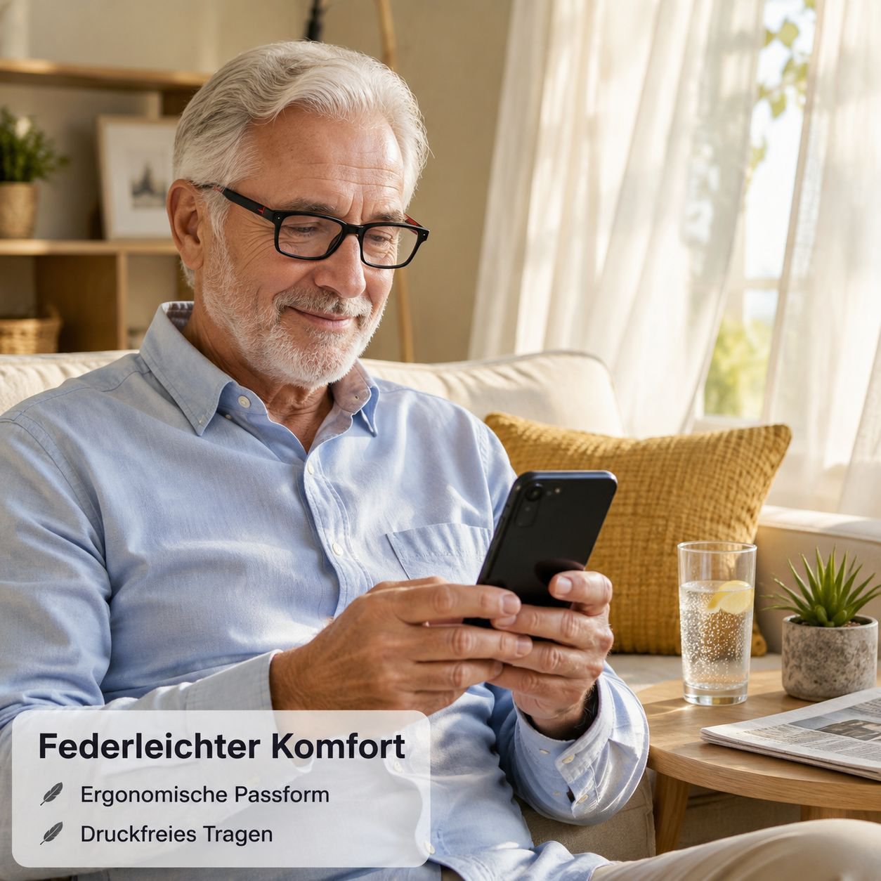 Lesebrille mit Blaulichtfilter und intelligentem Zoom