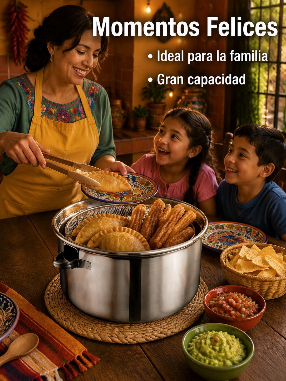 Freidora de gran capacidad con filtro