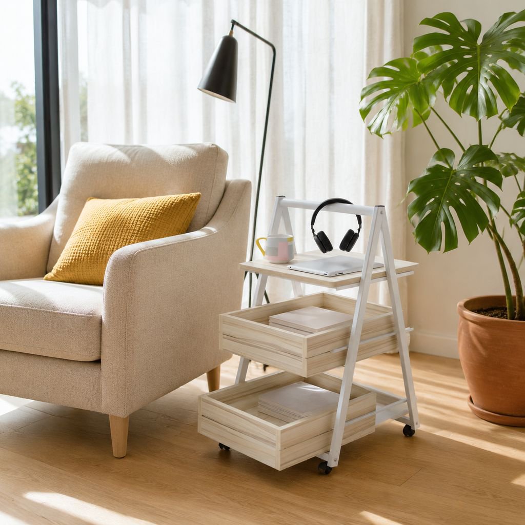 Easy to move mobile file cabinet coffee table
