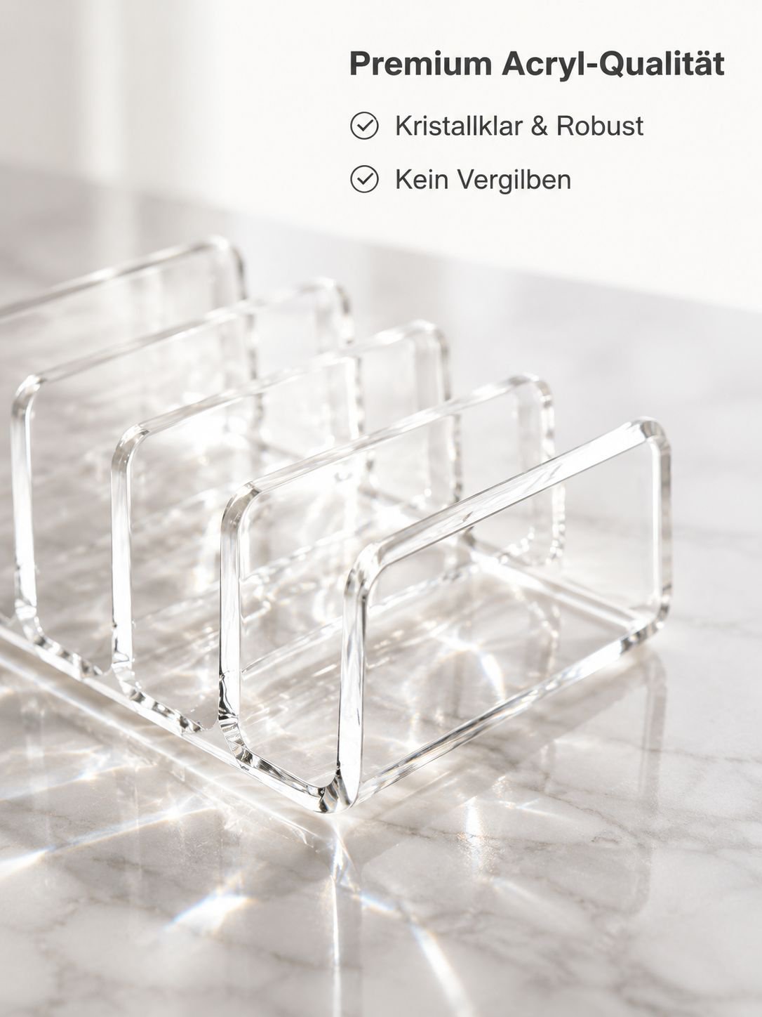 Acryl Handy Organizer mit Fächern, Desktop Ladestation für mehrere Handys