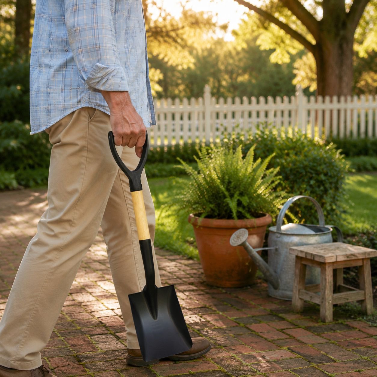 Wooden Handle Manganese Steel Gardening Shovel for Planting and Transplanting