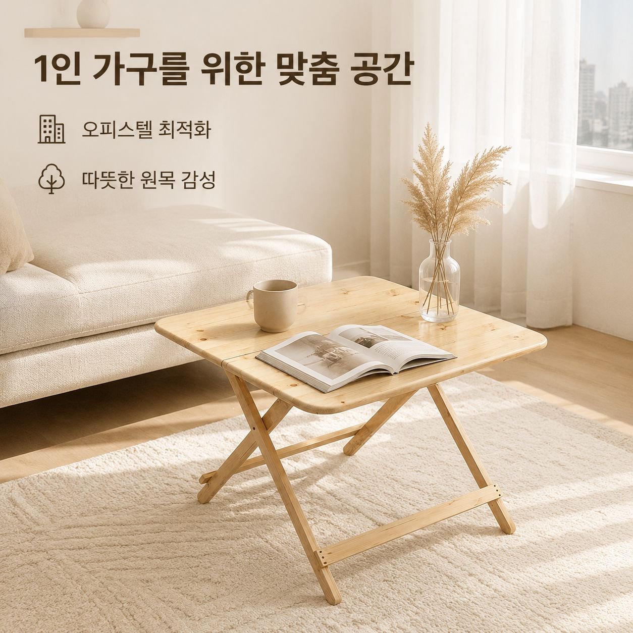 가정용 원목 접이식 테이블