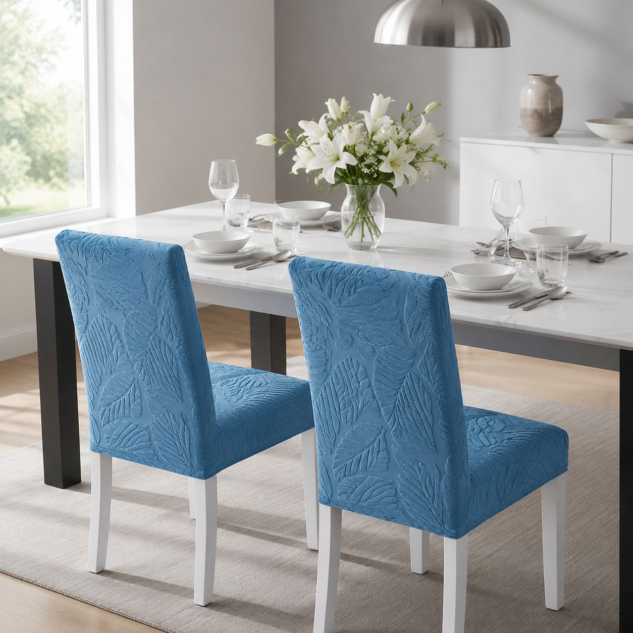 Funda de silla de comedor de alta elasticidad de jacquard