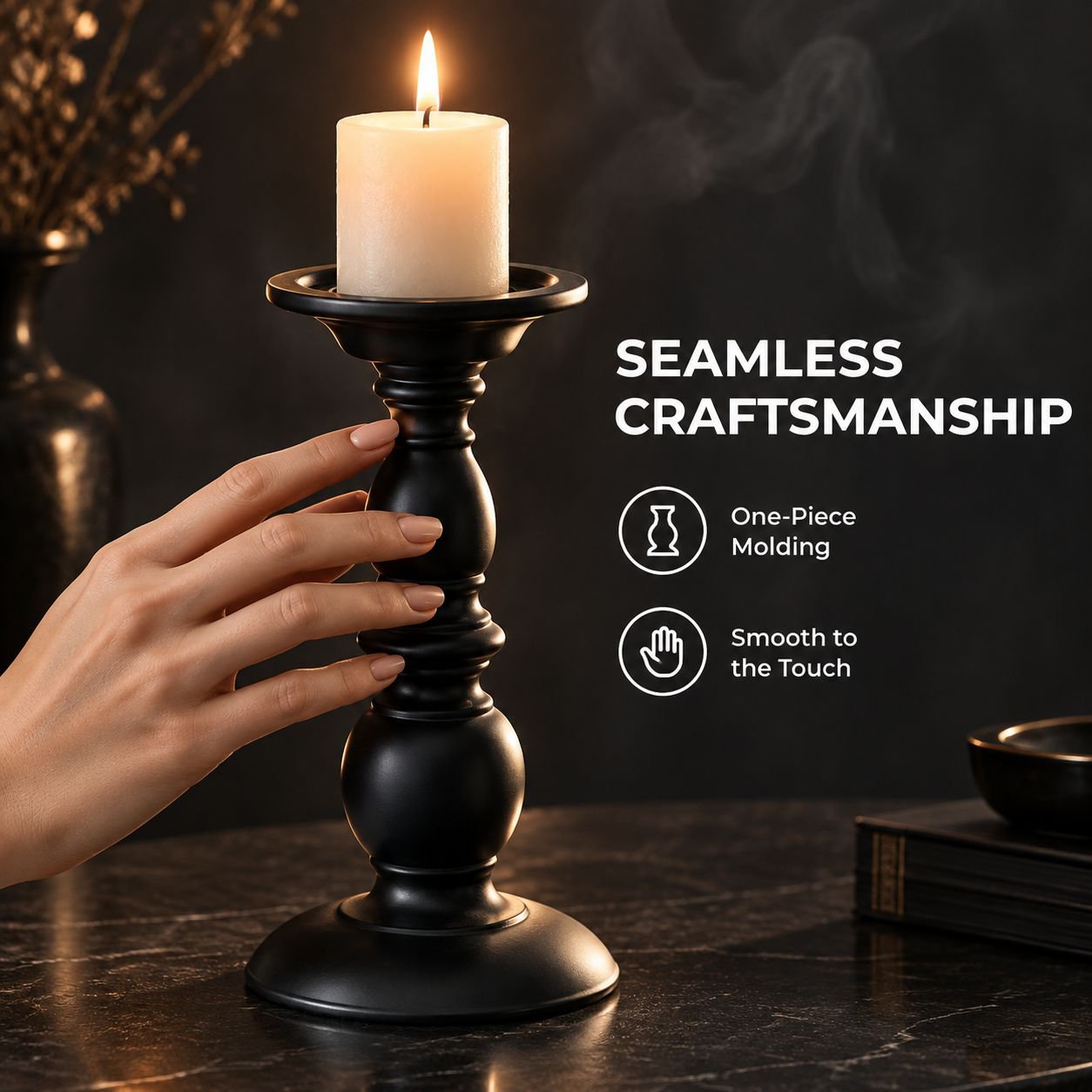 Vintage Roman Pillar Candle Holder Luxury Aromatherapy Candlestick Base Decor