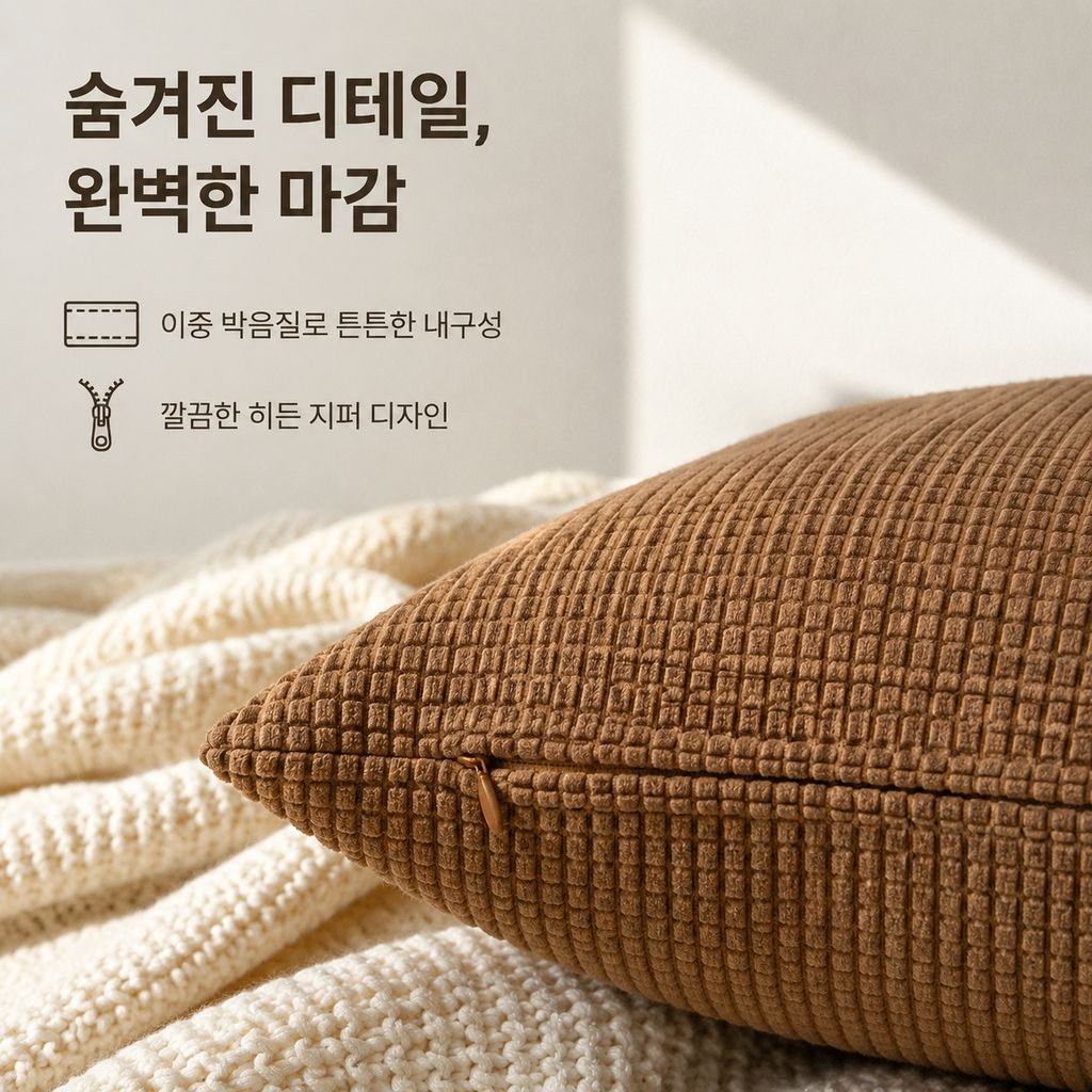 사각형 코듀로이 쿠션
