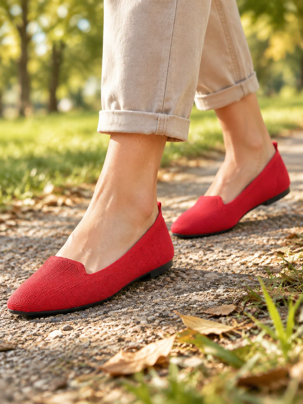 Hochwertige flache Schuhe aus atmungsaktivem Material