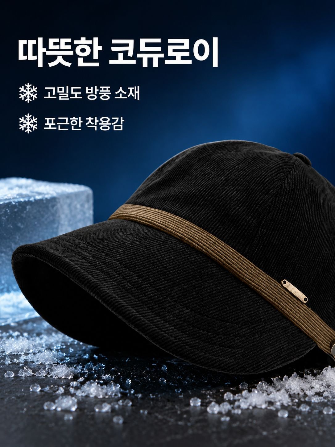  따뜻한 코듀로이 모자 