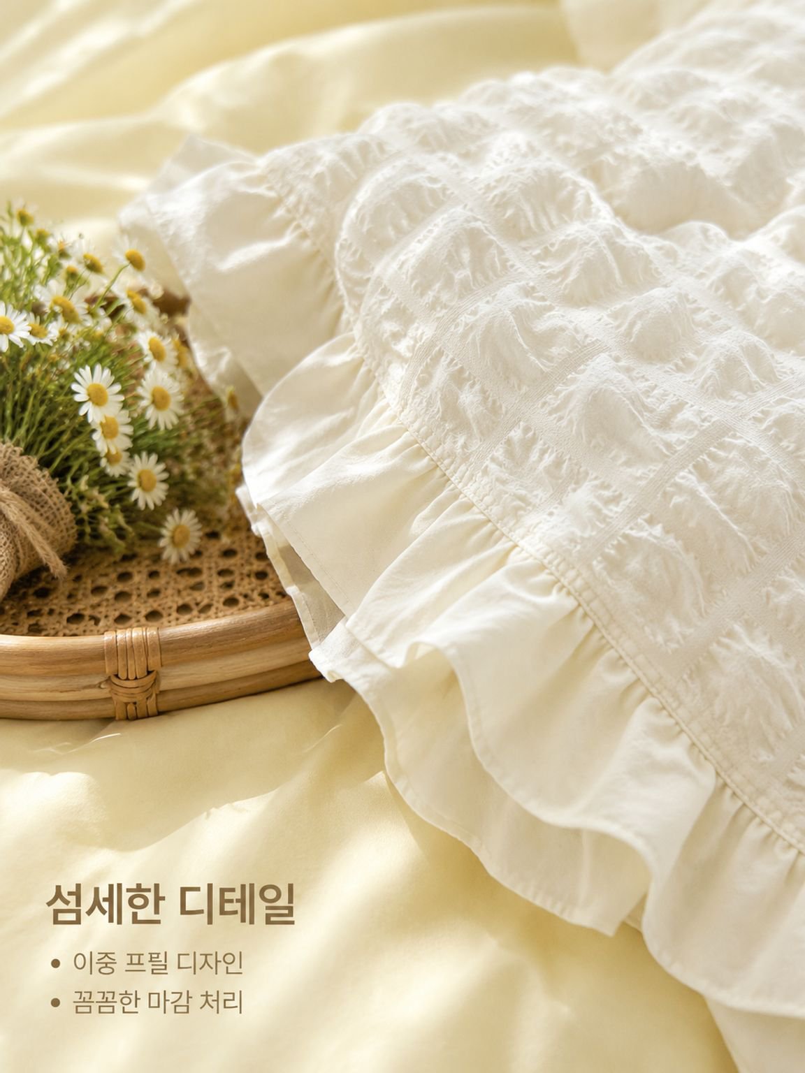 산뜻한 워싱면 버블거즈 침대스커트 4종 세트
