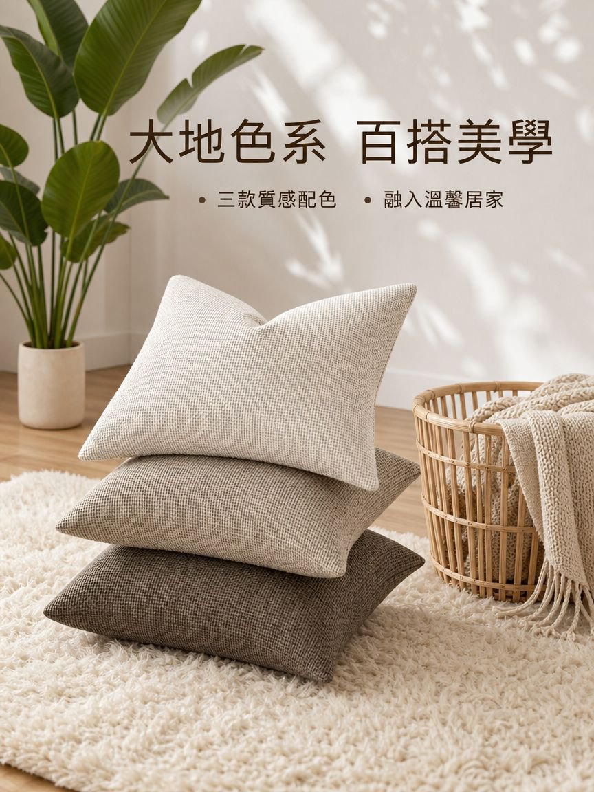 粗針雪尼爾抱枕