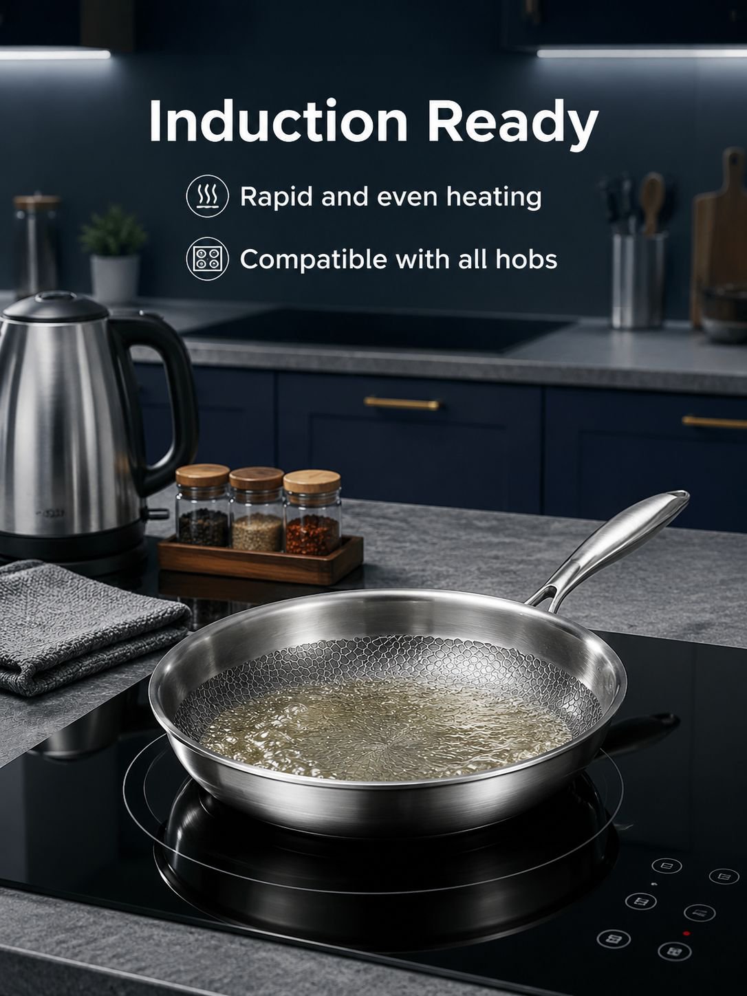 Uncoated Non-Stick Frying Pan