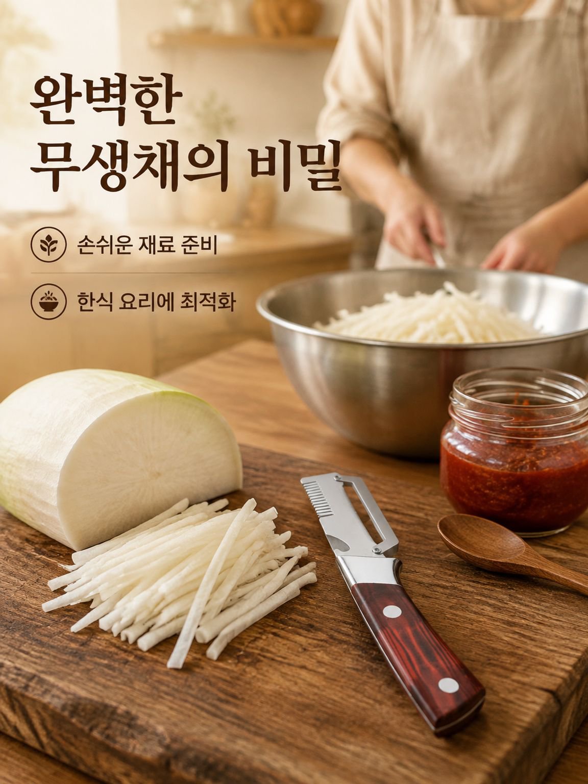 채썰기 겸 껍질 벗기기