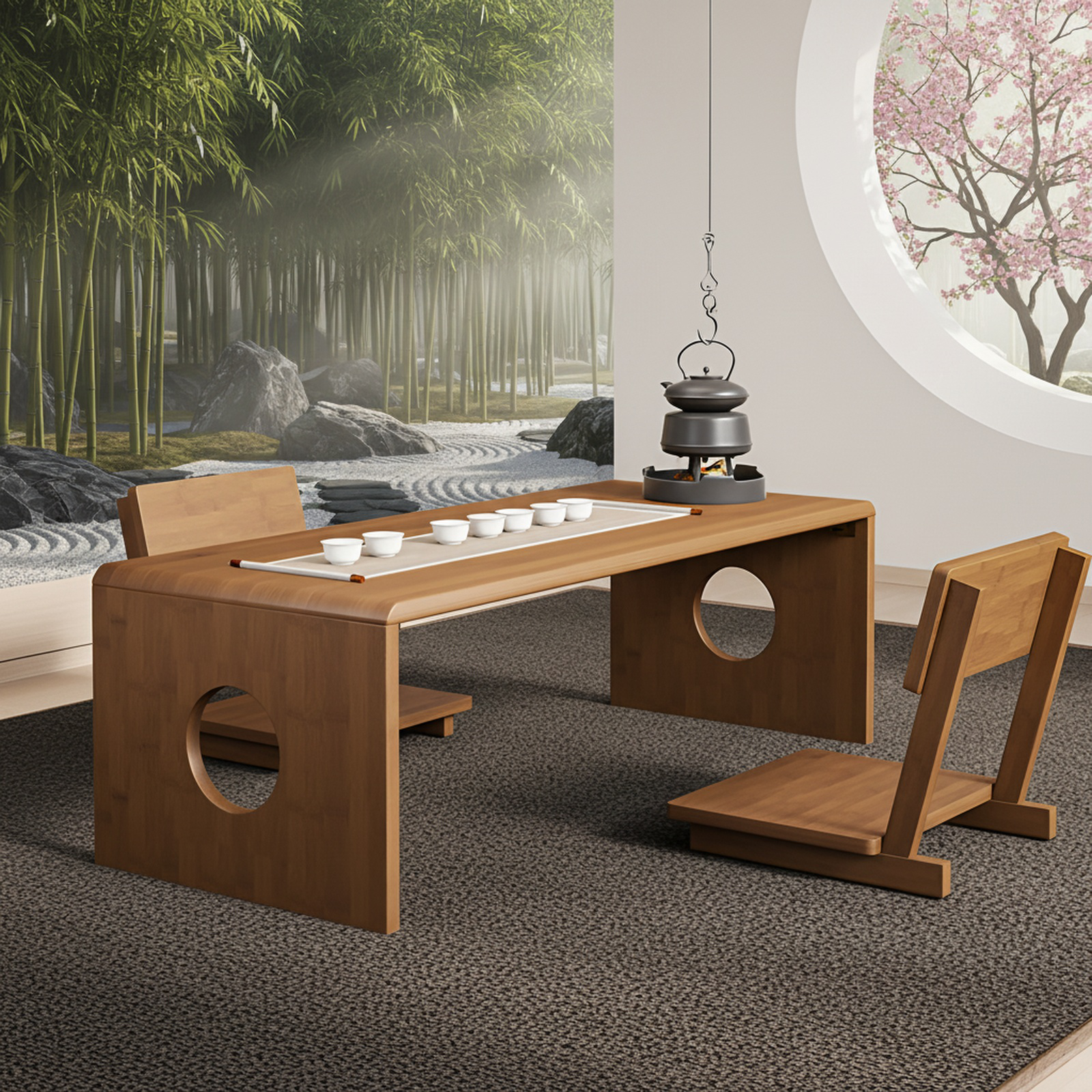 Massivholz Tatami Teetisch