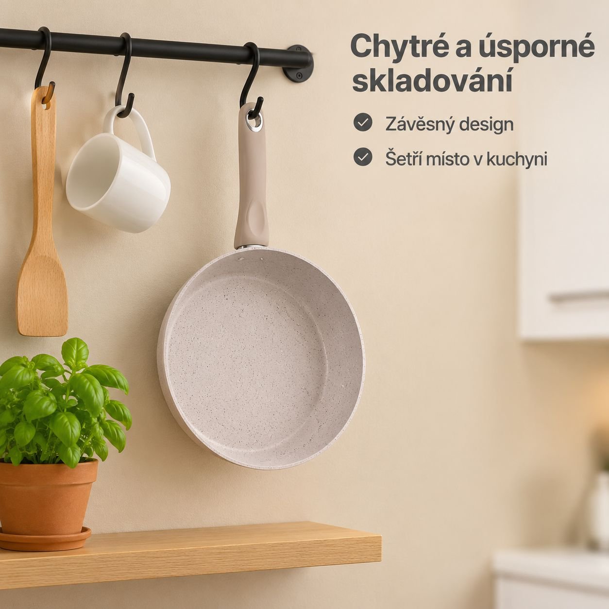 Nepřilnavá kameninová pánev na steaky a palačinky, zesílená pro indukci a plyn