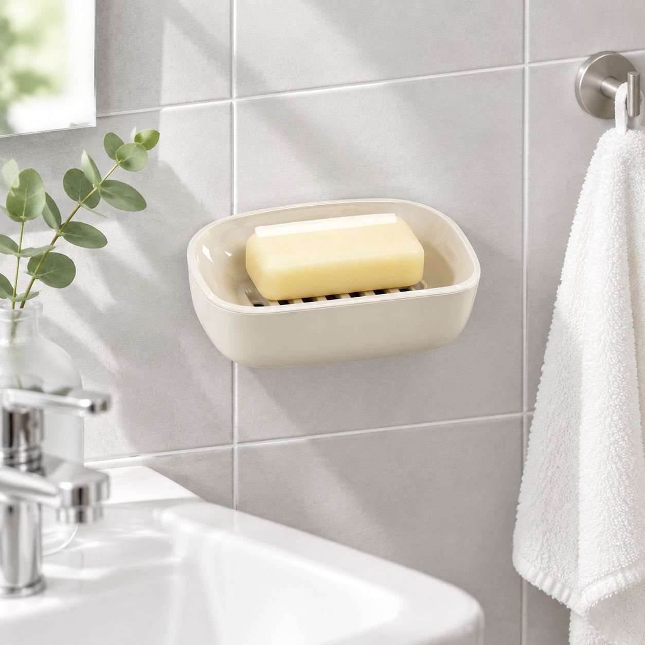 Soap Holder for Bathroom, Anti-slip Draining Design