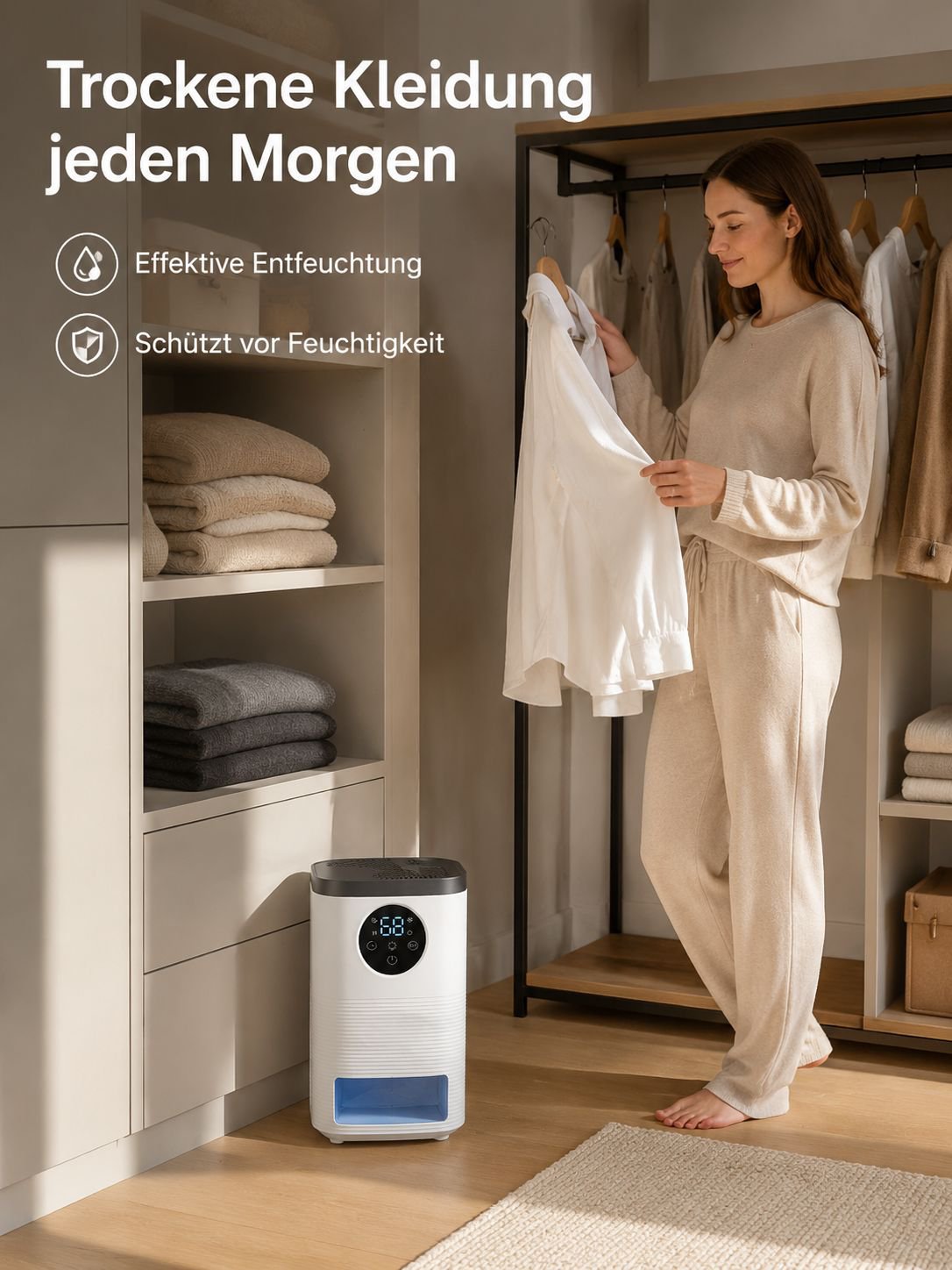Kleiner Luftentfeuchter für den Haushalt, Feuchtigkeitsabsorber und Luftentfeuchter für den Keller