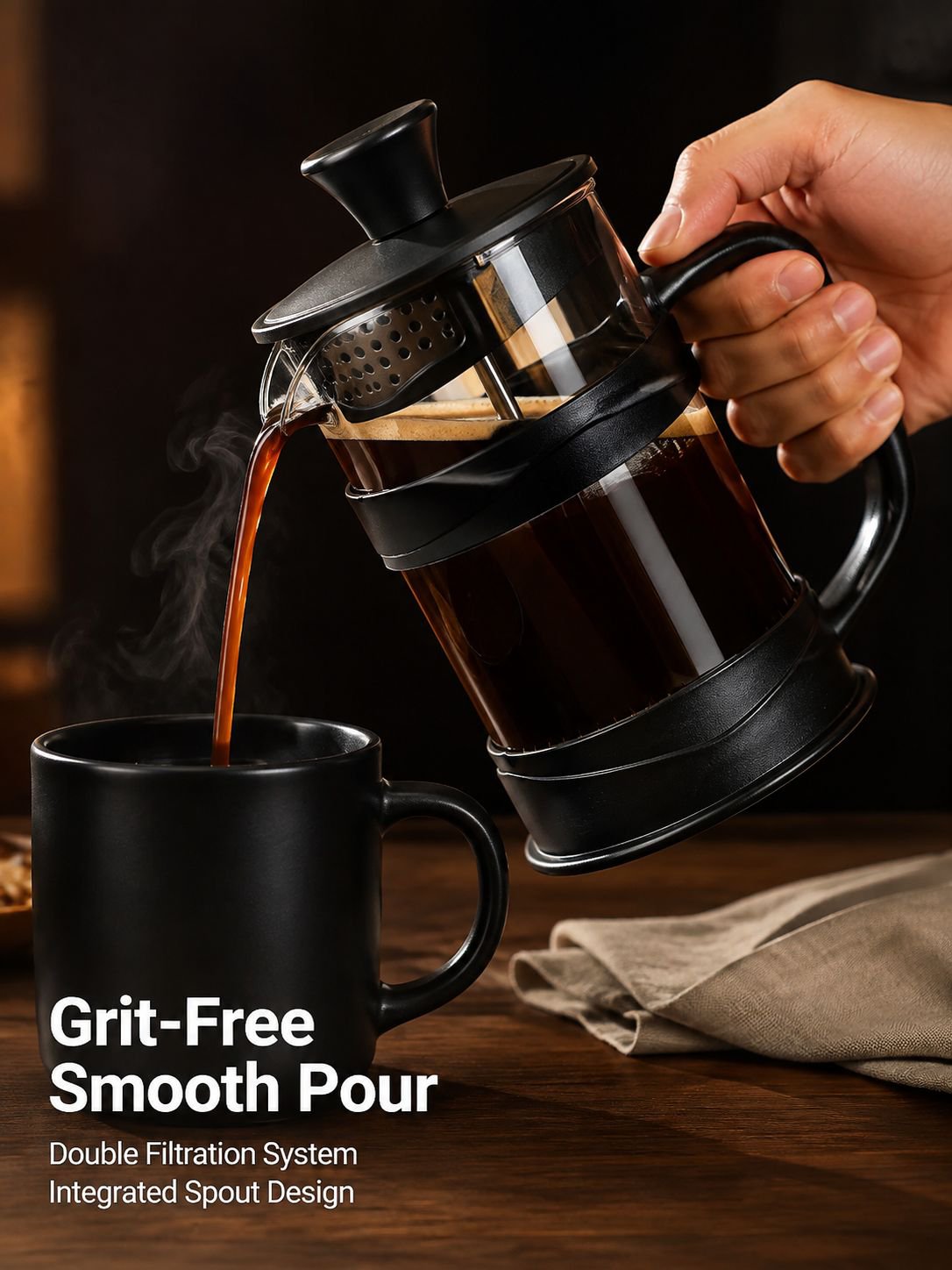 Heat resistant French press coffee pot