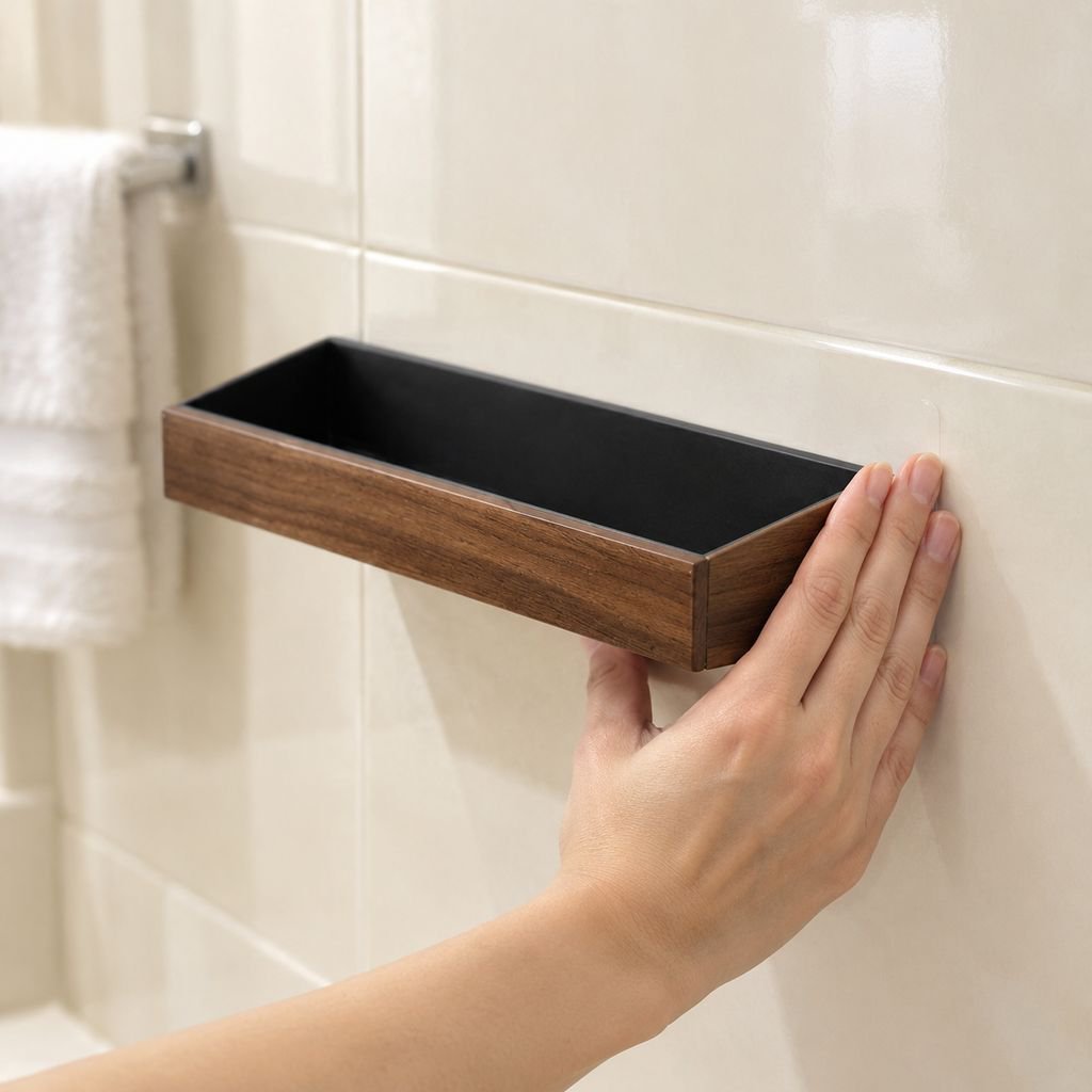 Organizador de baño de pared sin perforación