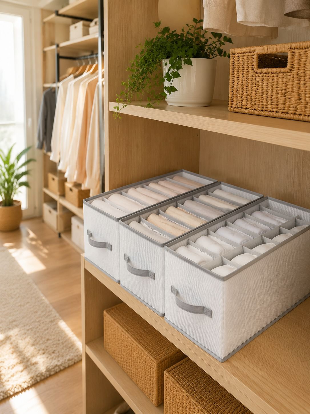 Transparent PP board washable wardrobe drawer organizer