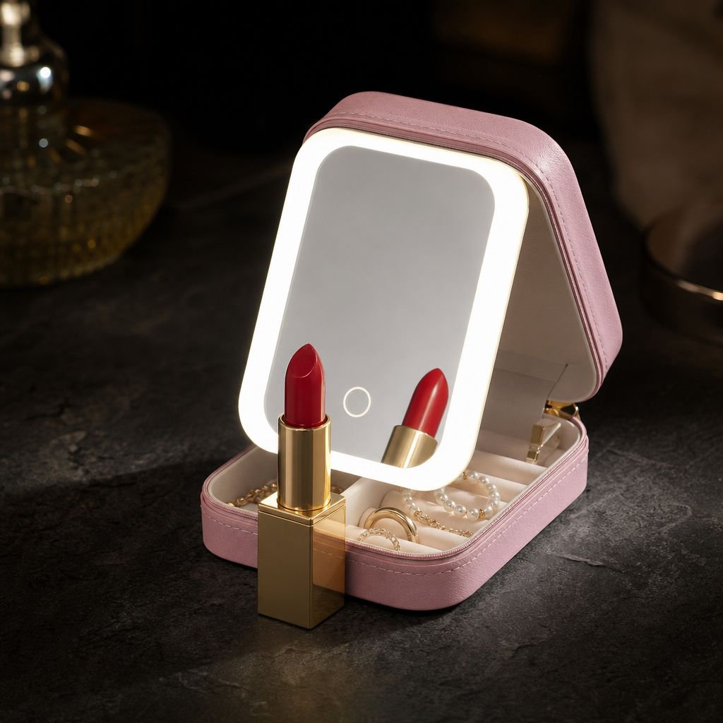 Multifunctional makeup organizer with built-in LED light