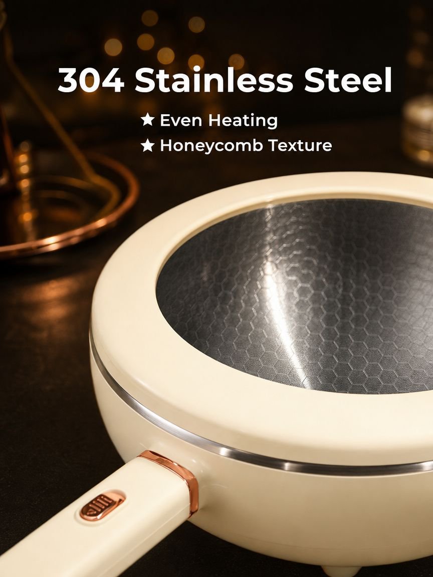 Dormitory home multifunctional honeycomb frying pan