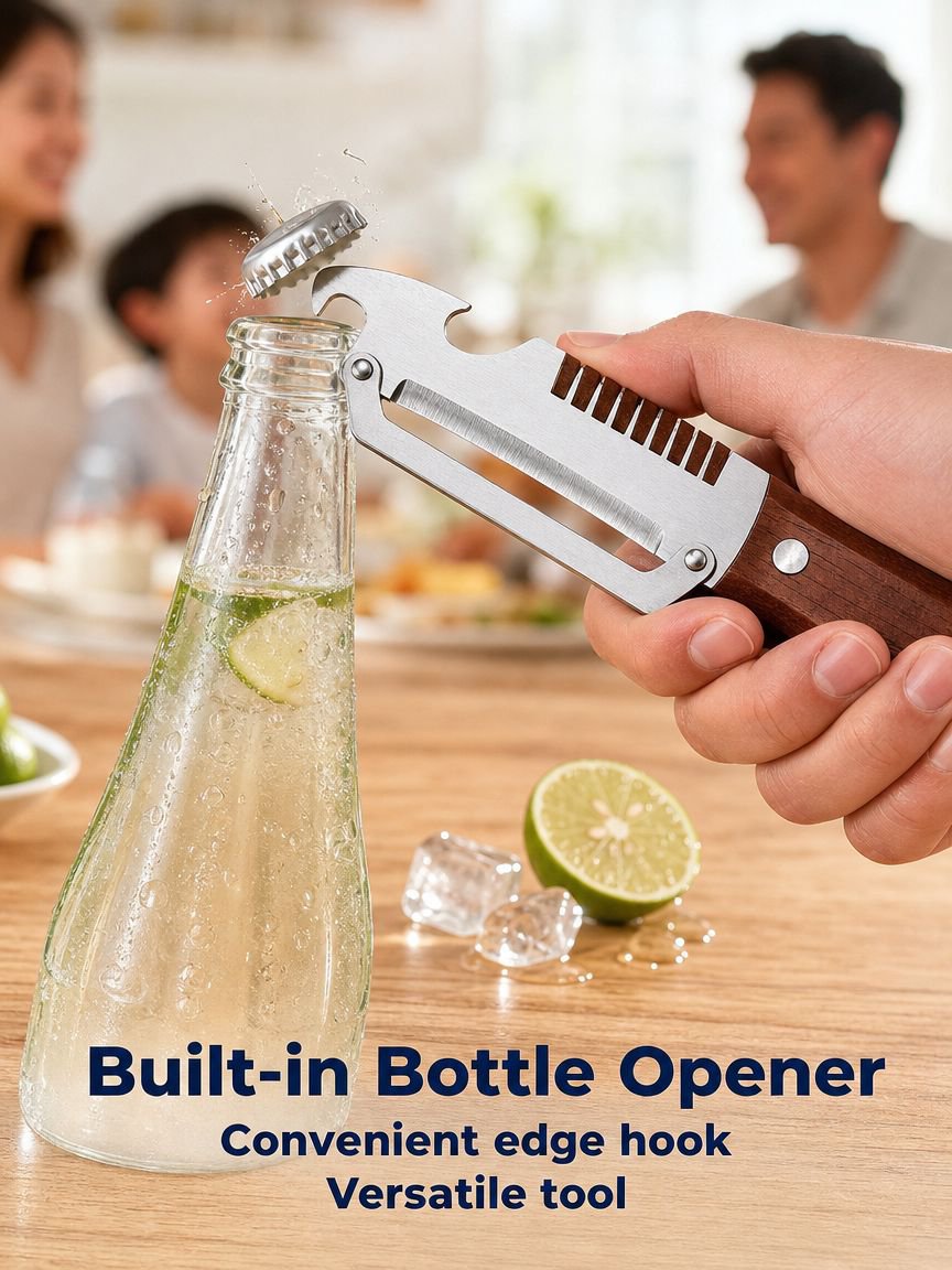 Household Multifunctional Peeler and Green Onion Cutter with Bottle Opener